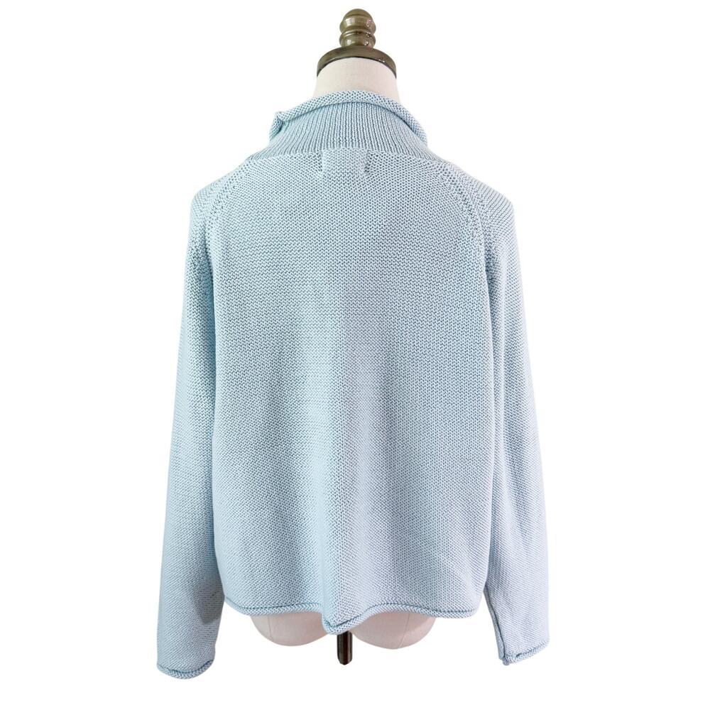 NWT Honest Cotton Light Blue 100% Cotton Sweater Women's One Size Roll Neck - Picture 4 of 8